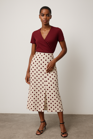 Fitted Short-Sleeve Blouse