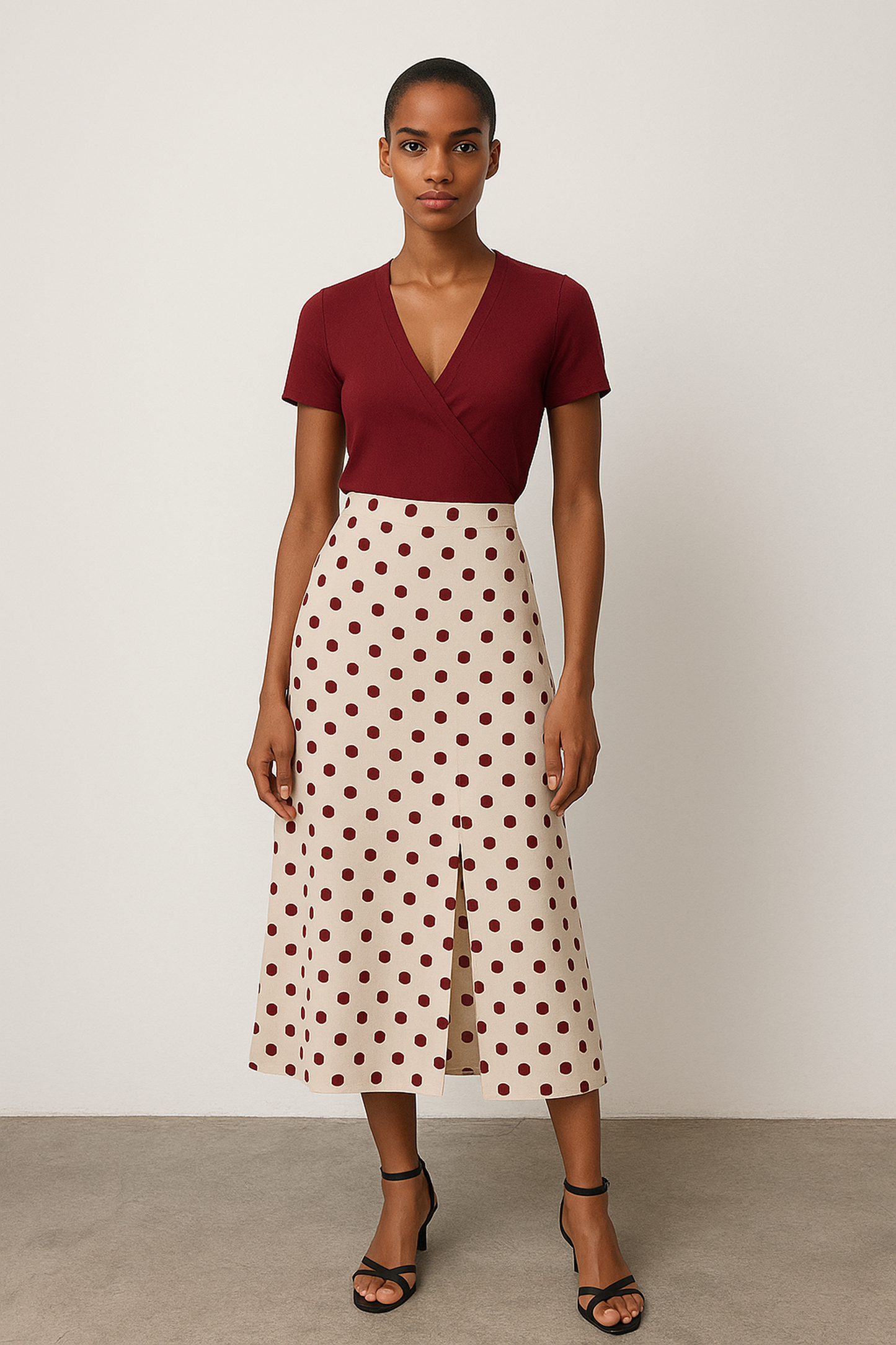 Fitted Short-Sleeve Blouse