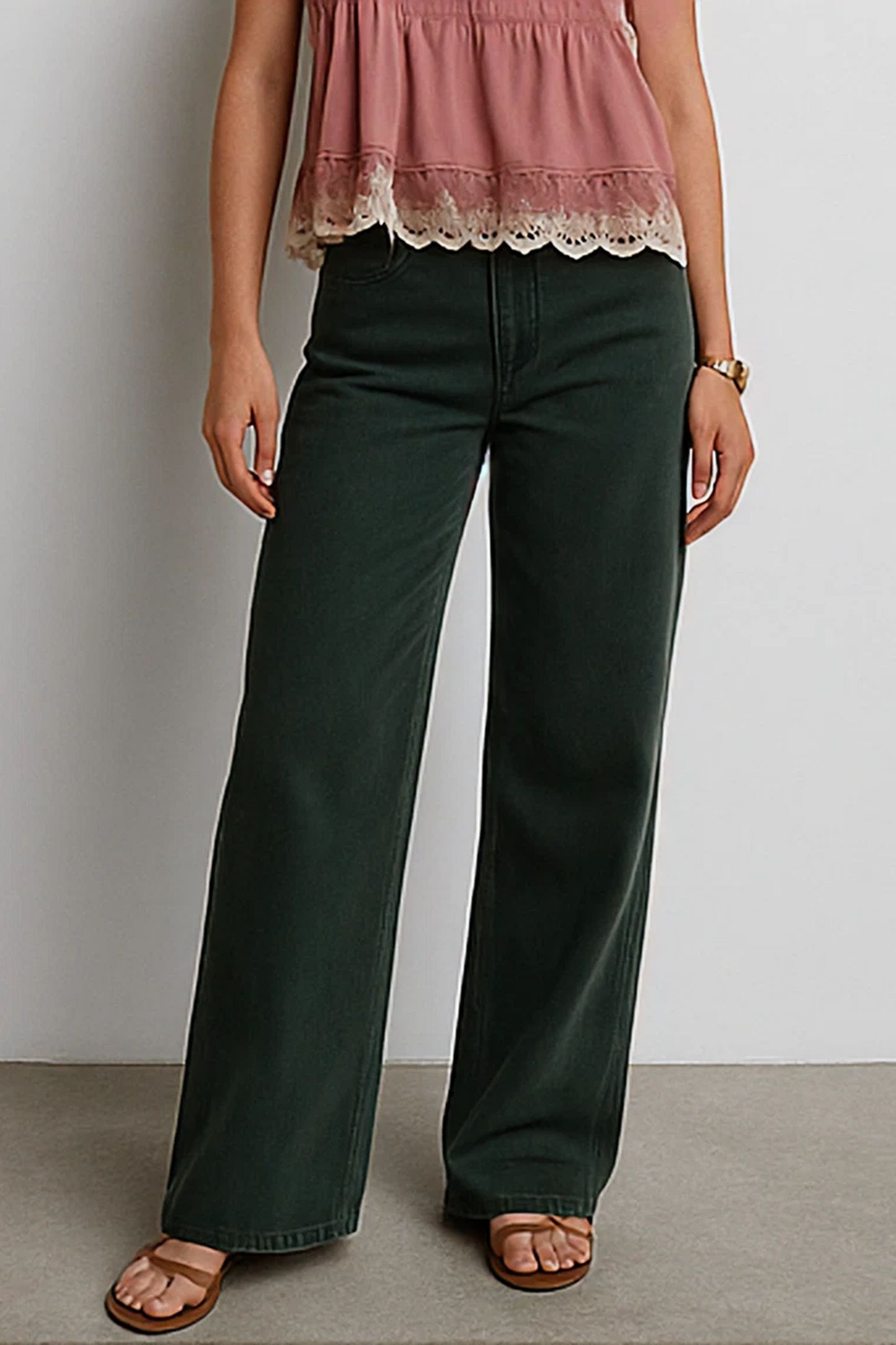 Wide-Leg Cotton Trousers