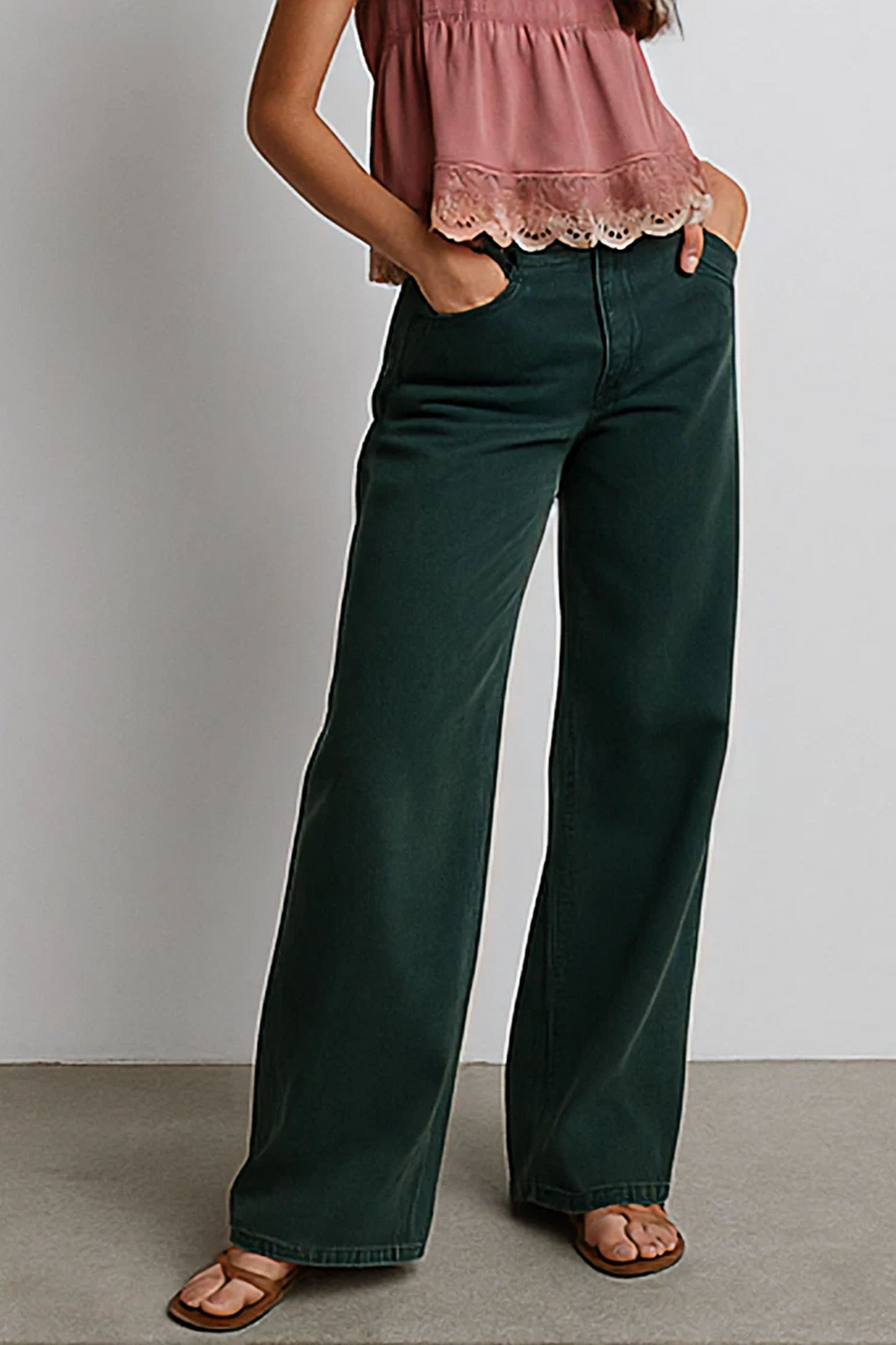 Wide-Leg Cotton Trousers